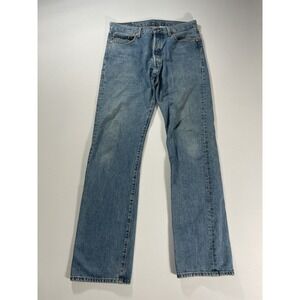 Levi Strauss 501XX Mens Jeans 34X36 Button Fly Blue Straight Fit Denim 501